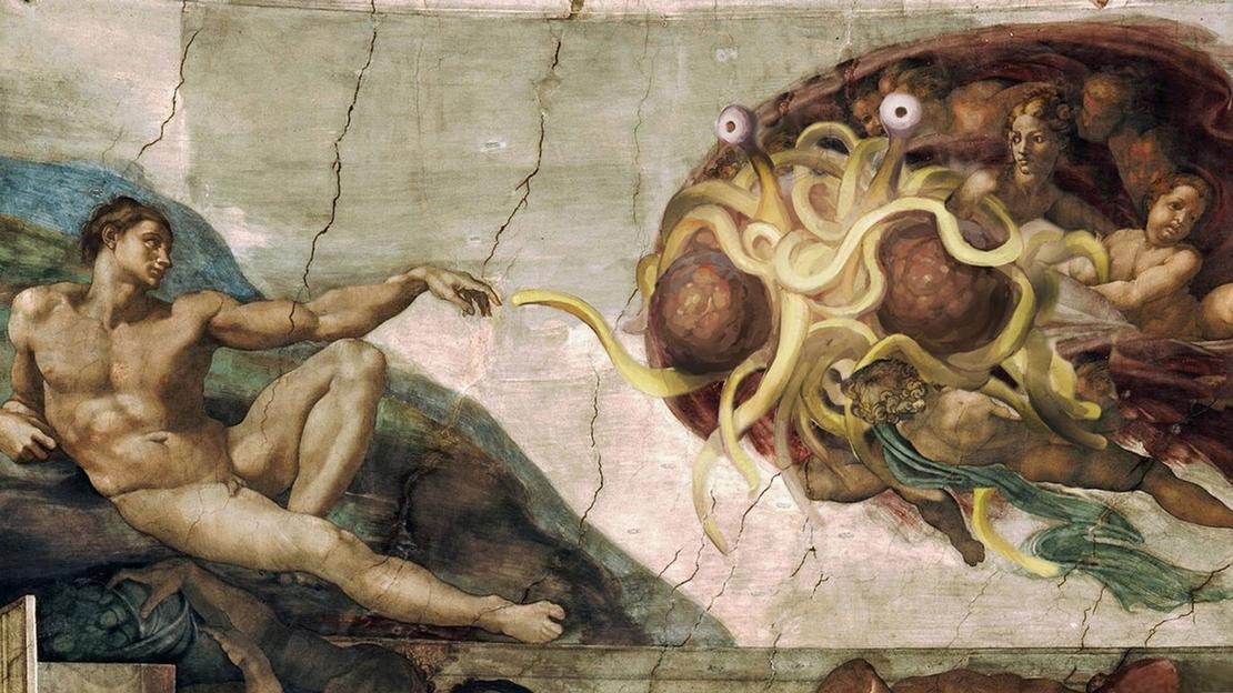 Using the bible to prove the existence of god is like using a pasta cookbook to prove the existence of the Flying Spaghetti Monster. (◕‿~)✿

#atheism #atheist #AtheistRollCall #bible #god #religion #FlyingSpaghettiMonster