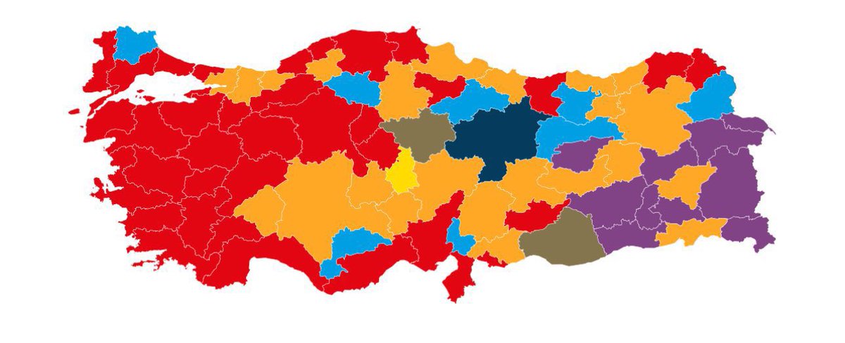 Türkiye'de belediye seçim haritasının geldiği son durum:

#secim #secim2024 #yerelsecim #akp #chp #iyiparti #Secim