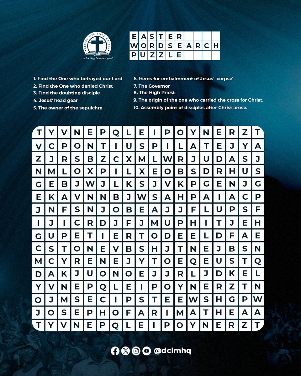 How quickly did you find the answers? Stream #GCKinWukari and #EasterRetreat2024 Live March 28 - April 2 2024 YouTube.com/@dclmhq Facebook.com/@dclmhq Radio.DCLM.org #GCK #GCKinWukari #EasterRetreat2024 #TarabaState #GCKwithKumuyi #PastorKumuyiSaid