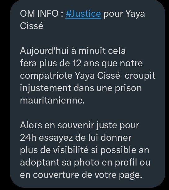 01diall0's tweet photo. Cela fait 12 ans que notre  frère est emprisonné en Mauritanie.@GoitaAssimi @ChoguelKMaiga @AbdoulayeDiop8 @Tonton_Mahamet @LyAissata223 @DadaYoan70244 @agenceyara @RamatouDe @NAMOUUUU_LAND @astanajoly @MaliMaeci @soksygims @dj69186 @AdamaSi84374726 @Souleym25304454 https://t.co/35bmwPBGEu