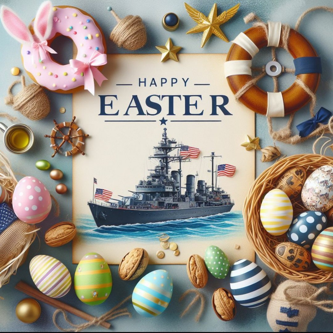 'Happy Easter U.S. Navy Family'
For all those that serve, past, present and future and their friends and families everywhere, we thank you!

#americansforastrongernavy 

#usnavy 
#navy
#navyveteran
#ussdwightdheisenhower 
#usslaboon 
#usscarney
#ussmason