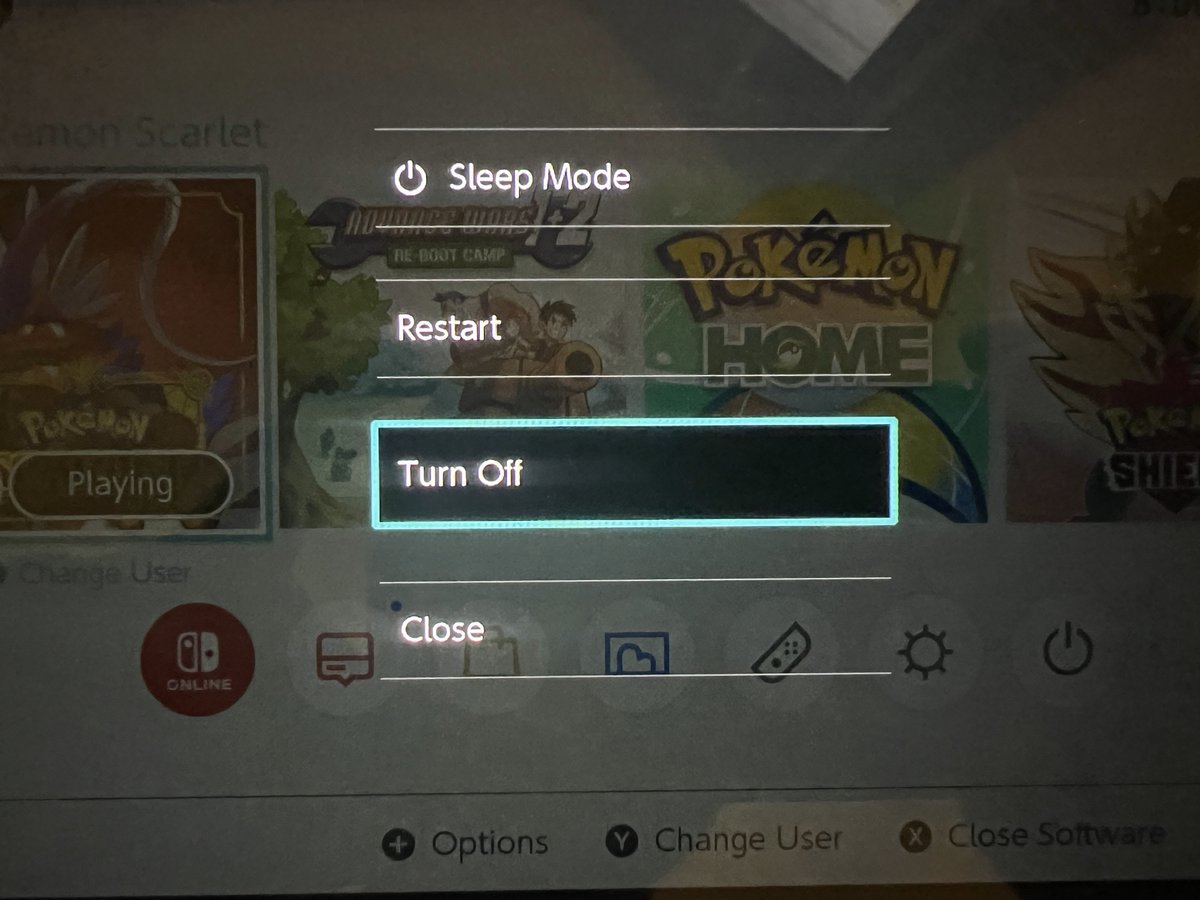nuggetbridge's tweet photo. Some of the issues you'll face are likely memory leak related. Power cycling your Switch by holding down the power button and selecting "Turn Off" under Power Options and turning it back on refreshes your memory and prevents that. https://t.co/YDyQv42KaE