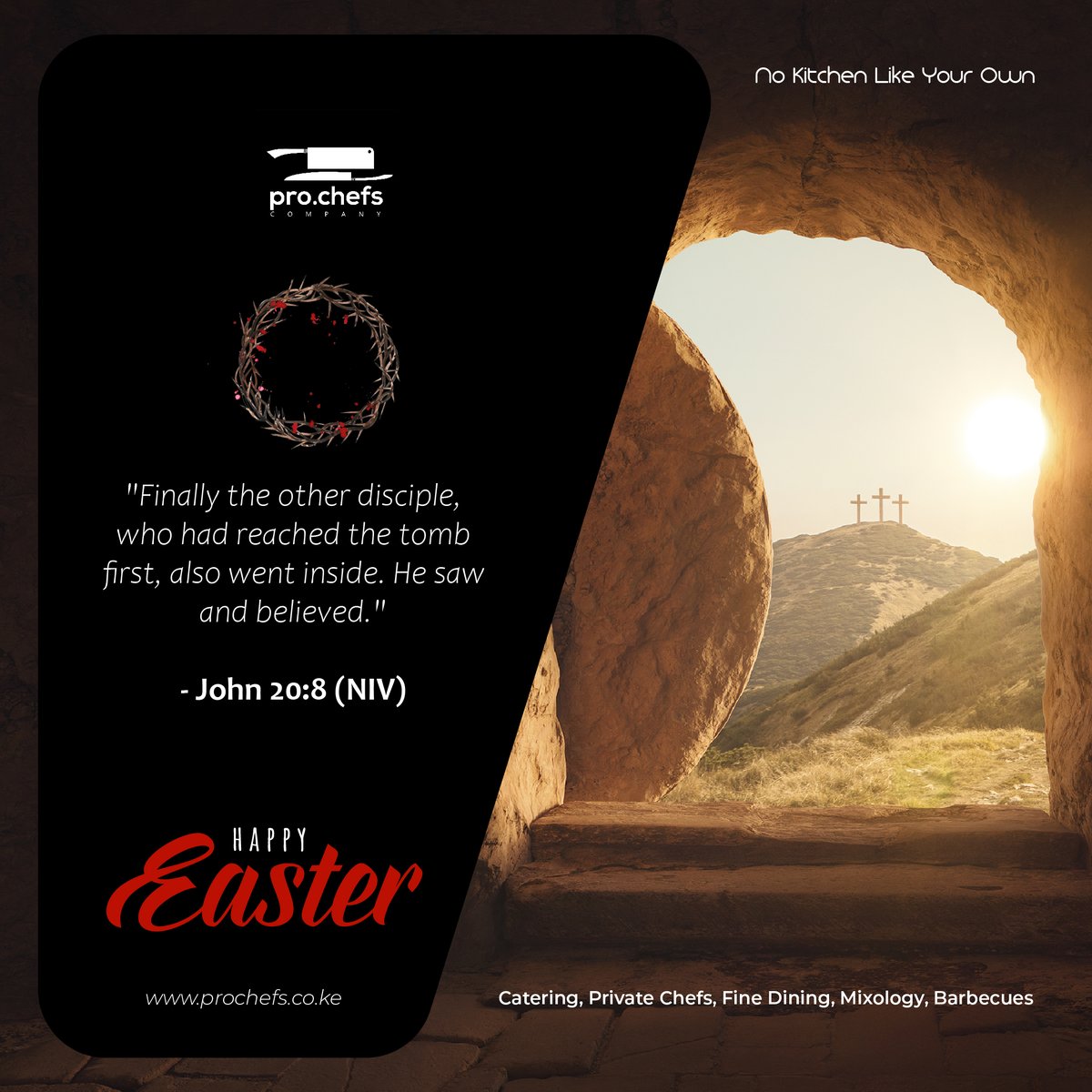 pro_chefs's tweet photo. Today, on Easter Monday, we reflect on the empty tomb, a powerful symbol of Christ's victory over death.

His presence walks beside us, a beacon of hope that continues to illuminate our path.

#EasterMonday #HopeReborn #HeIsRisen https://t.co/CwWaAzF9b2