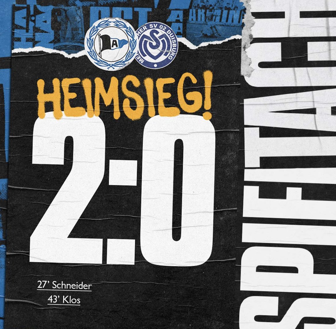 arminia's tweet photo. JAAAAAA! Heimsieg! 🤩🤩
#DSCMSV | 2:0 https://t.co/B6R7smO1rm