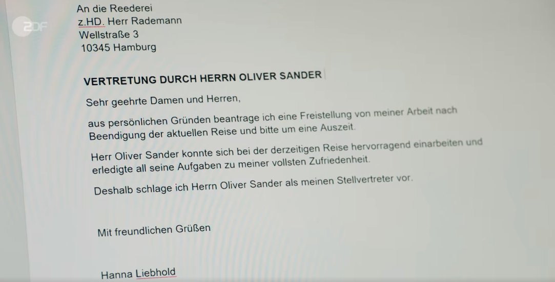 Traumschiff's tweet image. Japp – der Brief von Hanna Liebhold ging tatsächlich an Herrn Rademann
#Traumschiff #RIP