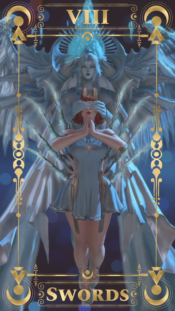 SolenneAi's tweet photo. ⚔️VIII of Swords ⚔️

"Go forth, my child, and be as a beacon of hope for Eorzea and the lands beyond, through all the days of thy life."

#cardsofcarteneau https://t.co/AqXEuBCfqI