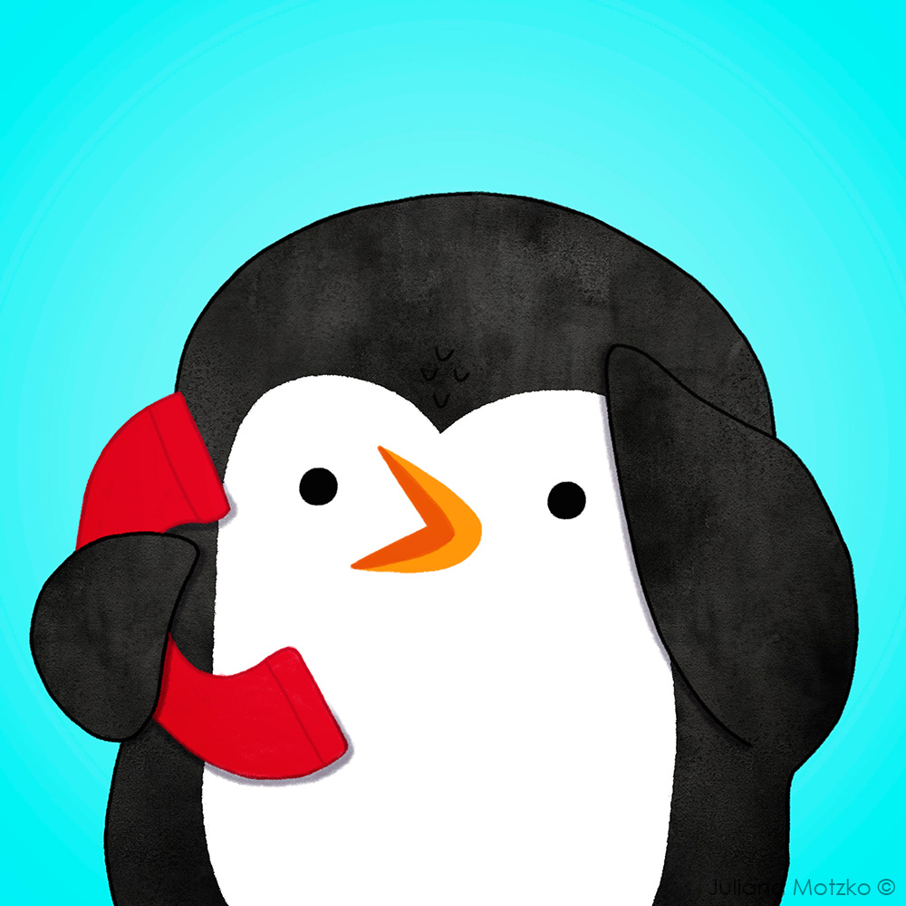 Hello?! #ThePenguinsFamily #penguin #phonecall #cute #PenguinsLife #life #cartoon #dailylife #illustrator #ilustracao #kidlitart #kidlitartist #插图师 #企鹅 #插画 #JulianaMotzko