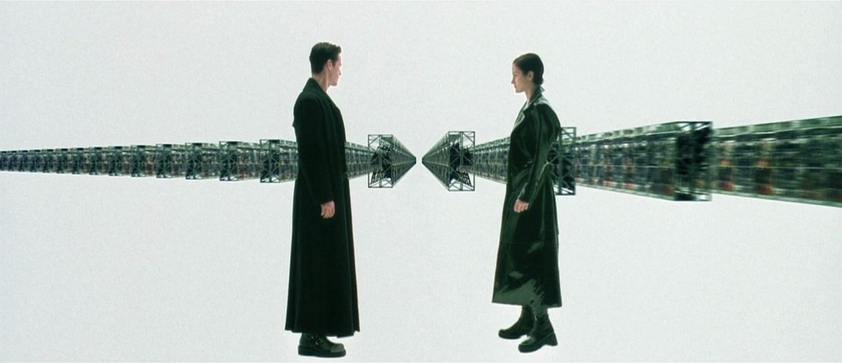 GeekVibesNation's tweet photo. Happy 25th Anniversary to #TheMatrix! 🎬✨ 

The groundbreaking film that redefined sci-fi and blew our minds with its mind-bending story, revolutionary visuals, and iconic characters. 

Here's to 25 years of red pills, blue pills, and endless inspiration! #Matrix25 https://t.co/hQ5h6mixKw