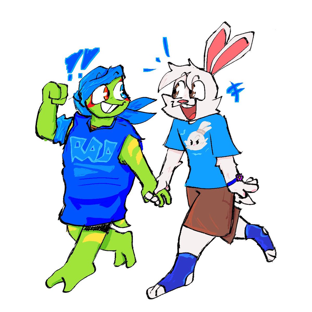 EclairCookie8's tweet photo. First post here on X! So have these lil silly critters!! :3 #rottmnt #rottmntfanart #rottmntleo #samurairabbit #leosagitmnt #yuichiusagi https://t.co/iZJ3mHOJfz