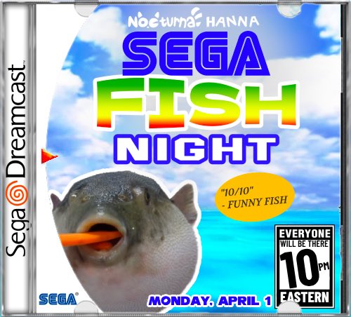 hanna on X: TOMORROW at 10pm EDT is Sega Fish Night! 🐟 It'll be an all  Sega & Fish themed night on my stream where I'll be playing Seaman, Sega  Bass Fishing