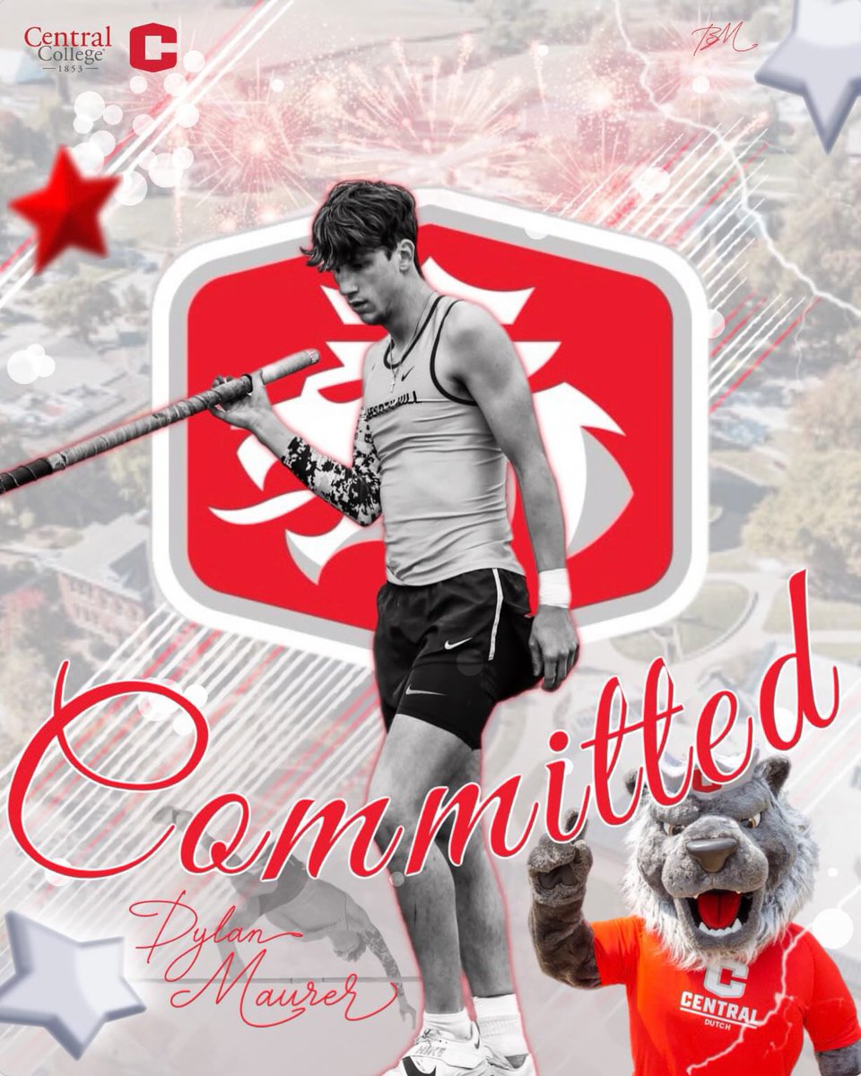 I’m blessed to announce my commitment to Central College for Pole Vault. Thanks to my family and coaches for helping make my dream a reality. I look forward to continuing my academic and athletic career in Pella! #foreverdutch @CoachFullerA @DutchXCTF @PoleThrows @BrianEl99012631