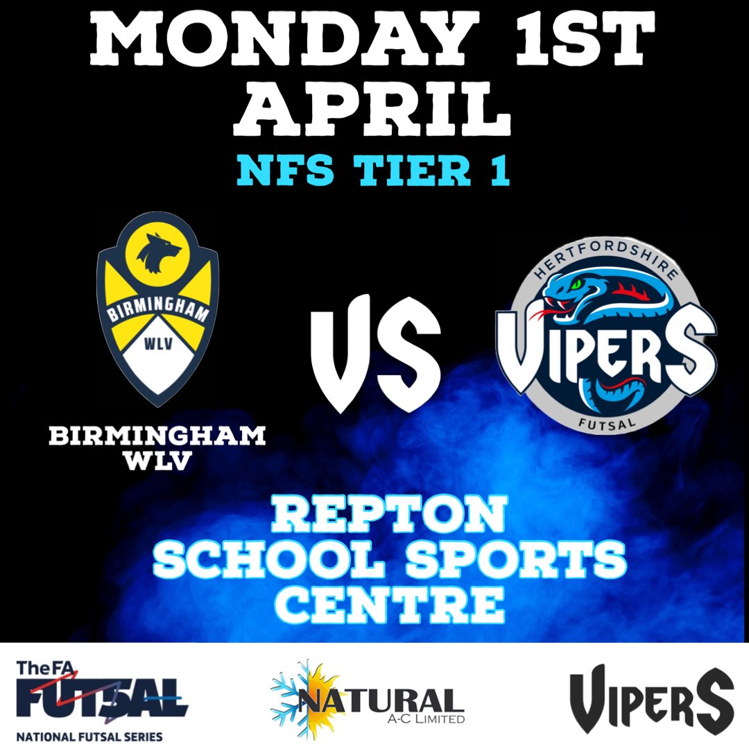🔜NEXT UP🔜

We are back in action tomorrow as we return to Repton sports centre for another TNT weekend where we will take on <a href="/Bhamfutsalclub/">BirminghamWLVFutsal</a> 🙌🏻