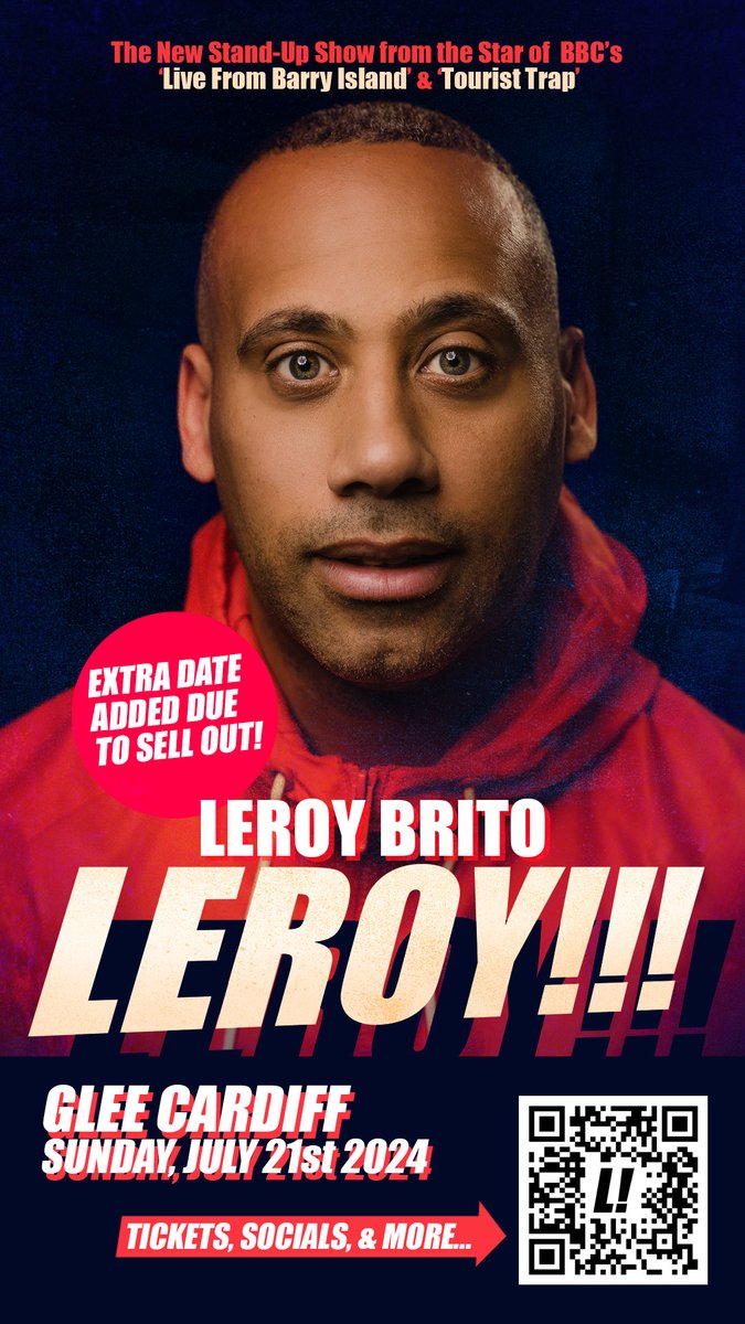 If you couldn’t get a ticket for the 1st show, @GleeClubCardiff have added an extra date for my LEROY!!! Tour. leroybrito.co.uk