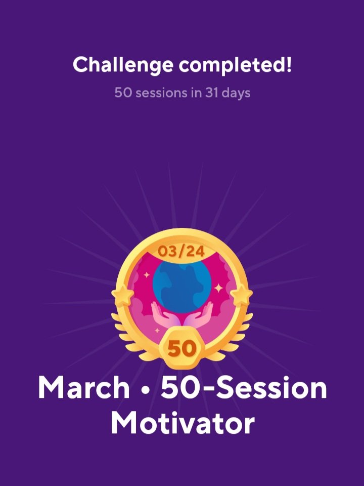 Ria_Dess's tweet photo. March 2024 activity summary for #LanguageDrops Spanish (Castilian):
- reached milestone 19
- completed the following challenges -- Drops Spring Explorer 2024, March 12-Session Dojo Practice, and March 50-Session Motivator
- time spent: 4 hours, 15 minutes 

#LearningSpanish https://t.co/Ss7MNKyYAz