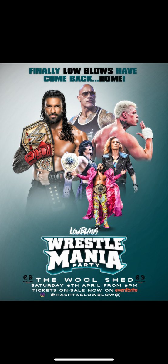 🎉 EASTER GIVEAWAY ALERT! WIN 4x stadium seats upgrade for #WrestleMania in @woolshedbaa! All ticketholders by midnight Monday 1st April entered automatically into draw! 🎟️ Get tix to enter if you haven’t already: eventbrite.ie/e/wwe-wrestlem…