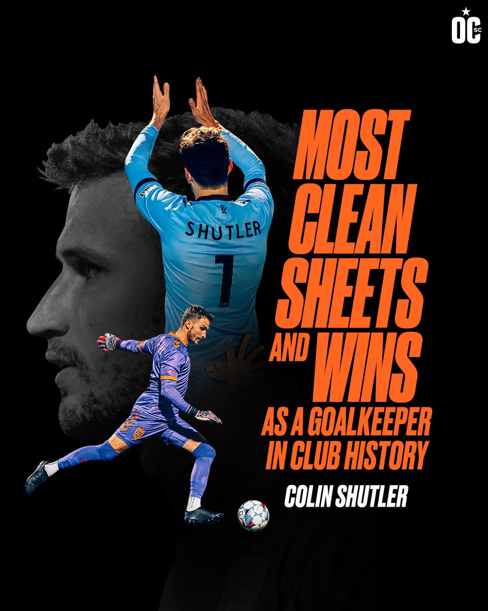orangecountysc's tweet photo. Colin ‘Shutout’ Shutler: Most clean sheets and wins as a goalkeeper in CLUB HISTORY! 🍊

Congratulations @ColinShutler 🖤🧡 https://t.co/QefVRv69Op