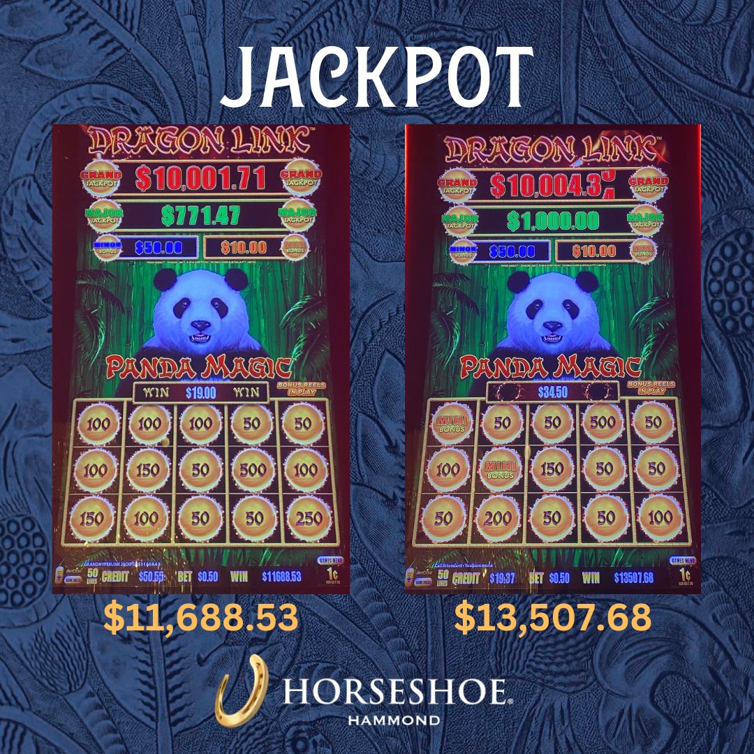 HorseshoeHammnd's tweet image. These #CaesarsRewards #WINNERS hit big on #PandaMagic! Last week a guest hit an $11,688.53 #JACKPOT &amp;amp; the other $13,507.68 with a .50 cent bet!

Know When To Stop Before You Start.® Gambling Problem? Call 1-800-9-WITH-IT. ©2024, Caesars License Company, LLC. 
#horseshoehammond