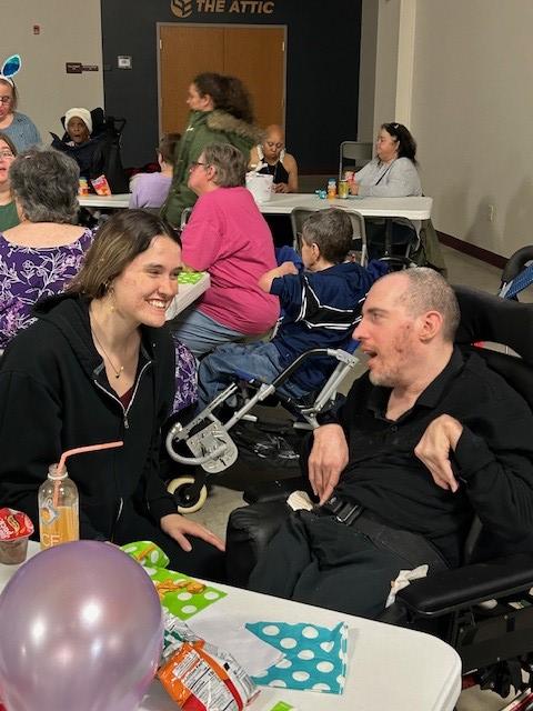 Benchmark_HS's tweet image. Individuals and staff from our Northwest Ohio programs hosted a BuckUp funds-sponsored Spring Fling dance last weekend, complete with good food, dancing, games with friends, and a visit from The Bunny! #SpringHasSprung