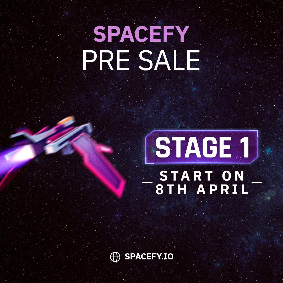spacefy_nftgame's tweet image. 🎉 PRE SALE ANNOUNCEMENT 🎉

🚨Stay Alert, our pre sale will be started on April 08th at 12:00h UTC.

⚠️ For more information visit: spacefy.io/launchpad

Don't miss out!
