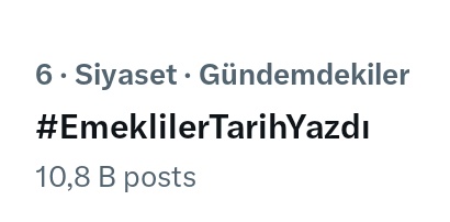 Türkiye gündemi 6 sıradan 11.000 Tweet ile  giriş yaptık ‼️
Devam ediyoruz 🚀🧿💯💪

#EmeklilerTarihYazdı
#5000VeKısmiTarihYazdı
Emekliler