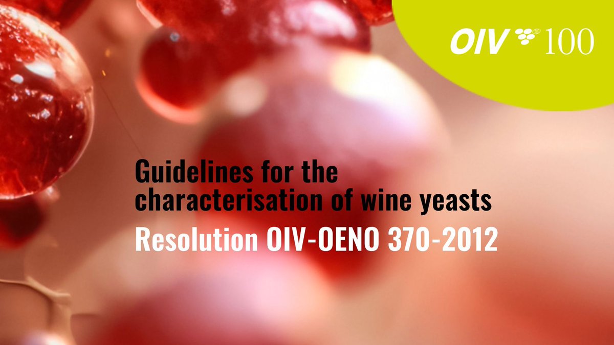 The OIV centenary celebrations continue in March with a special focus on the Resolution OIV-OENO 370-2012 “Guidelines for the characterization of wine yeasts of the genus Saccharomyces isolated from vitivinicultural environments” buff.ly/3TIxbsT