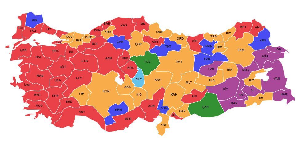 Ekonomik büyüklüğün yaklaşık %80’i haritada kırmızı renkle gösterilmiş.