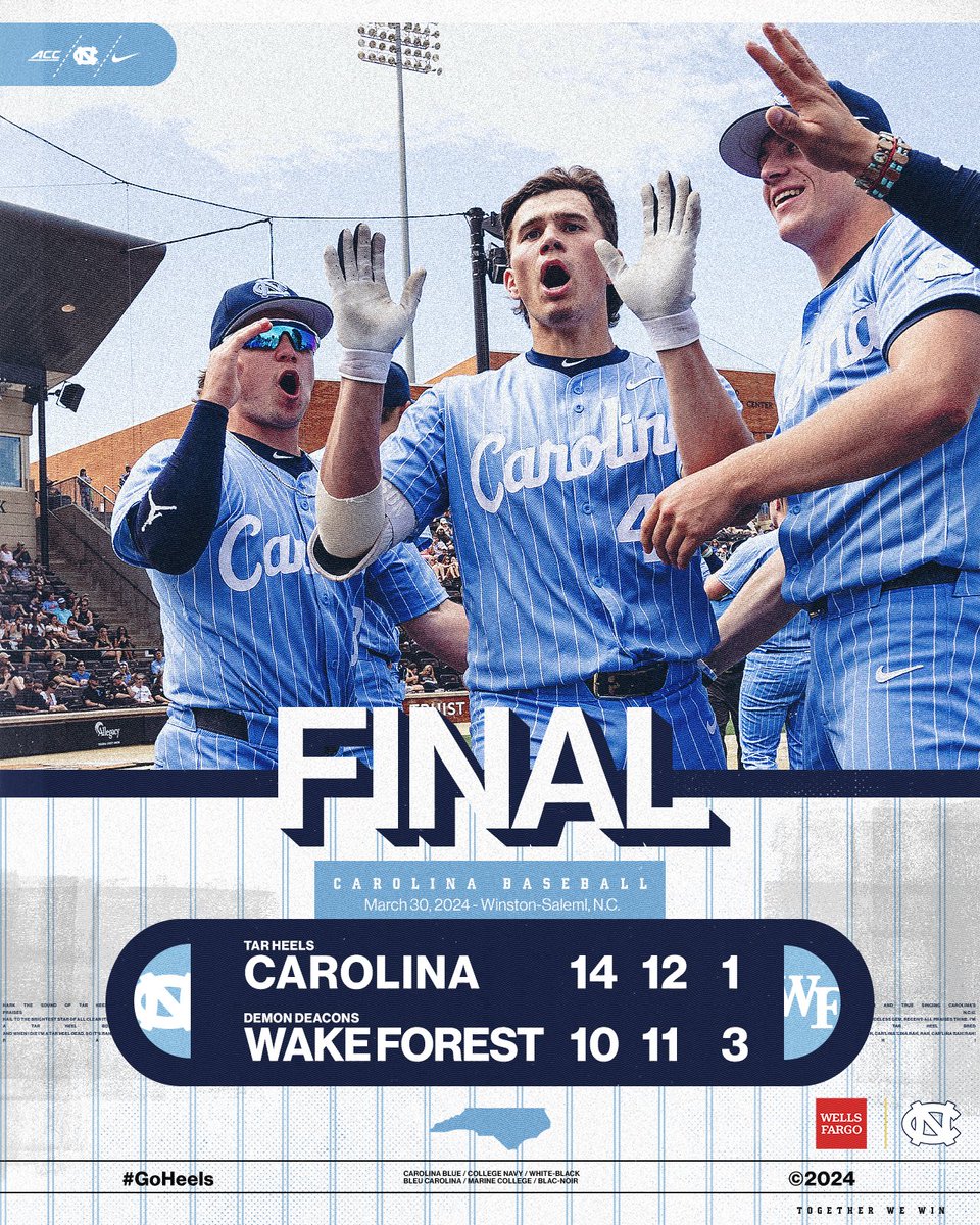 THAT'S A SWEEP! 🧹🧹🧹

#GoHeels x <a href="/WellsFargo/">Wells Fargo</a>