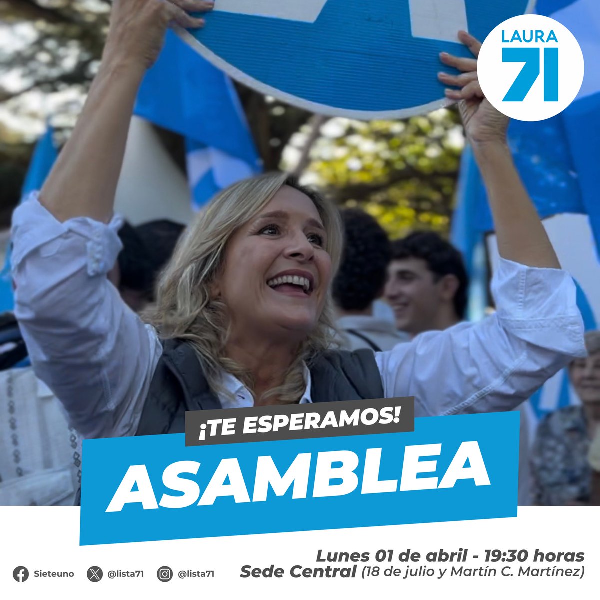 LUNES DE ASAMBLEA ⚪️🔵

Los invitamos a una nueva asamblea de la 71.
¡Nos vemos mañana a las 19:30 hs en nuestra Sede Central!