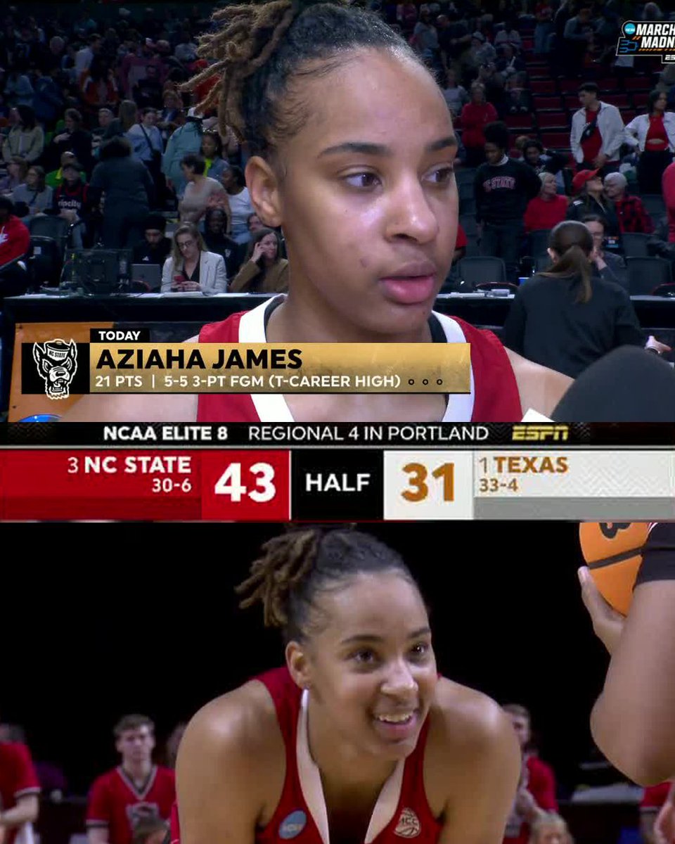 Aziaha James in the first half 🔥 21 PTS 7/10 FG 5-5 3-PT FG