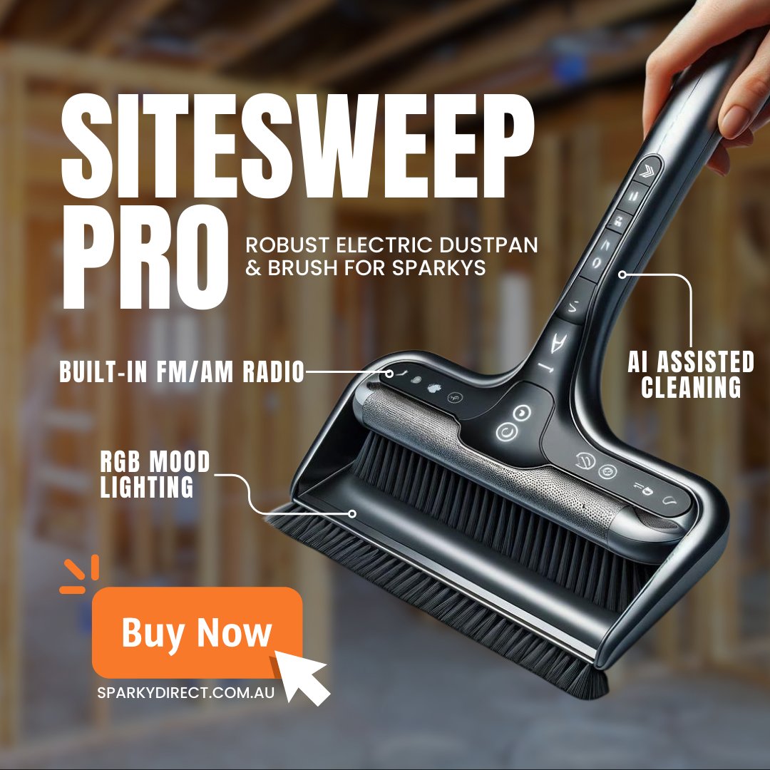 Sparkydirect's tweet image. The SiteSweep Pro Turns Clean-Up Into a Task Even Electricians Can&apos;t Ignore! SHOP NOW 🔗 sparkydirect.com.au/featured-produ…
.
.
.
#Sparky #SparkyDirect #Electrical #Electrician #Australia #TikTok #Wholesale #ElectricalWholesale #ElectricalSupplies #April #Sweep #Clean #Cleaning