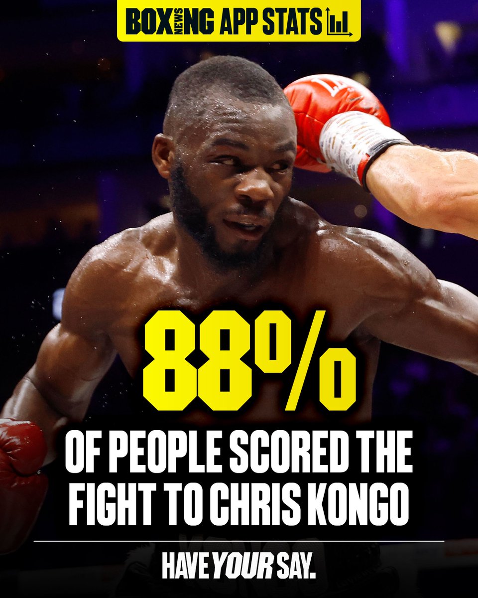 BoxingNewsED's tweet photo. A comprehensive verdict from Boxing News app users. ✅
Download now and score the action live! ⤵️
🔗 https://t.co/IQNyZYijoe
#MarkuKongo | #WardleyClarke https://t.co/hO99GKtKCq