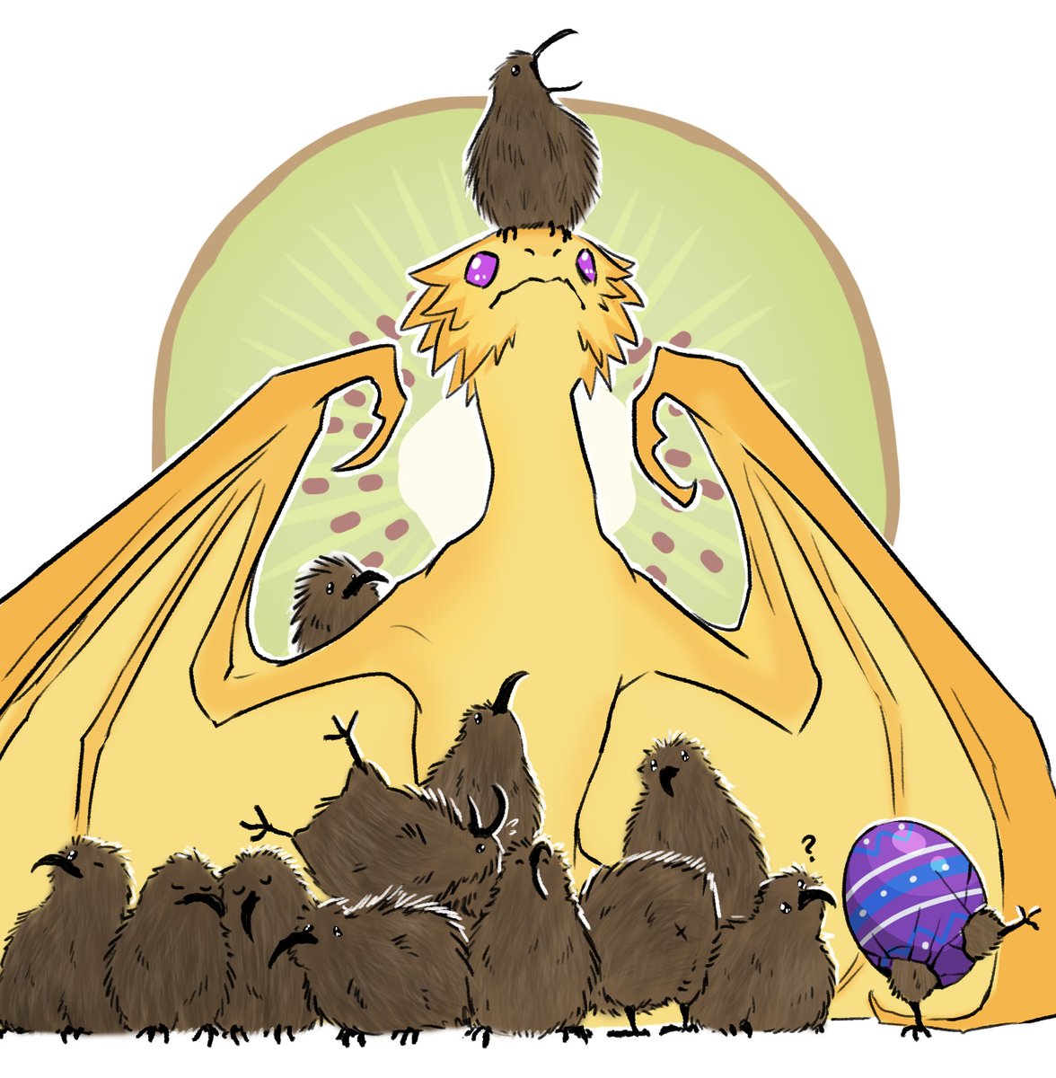 I lied. I was going to draw kiwis no matter what. Behold! 13 kiwis and a banana! Happy easter!