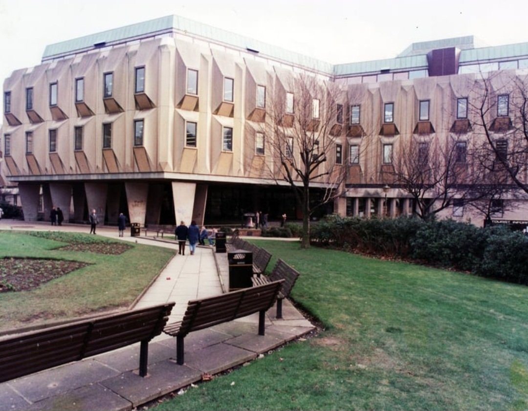 The 'Egg Box' extension to Sheffield Town Hall, which lasted from 1977 to 2002