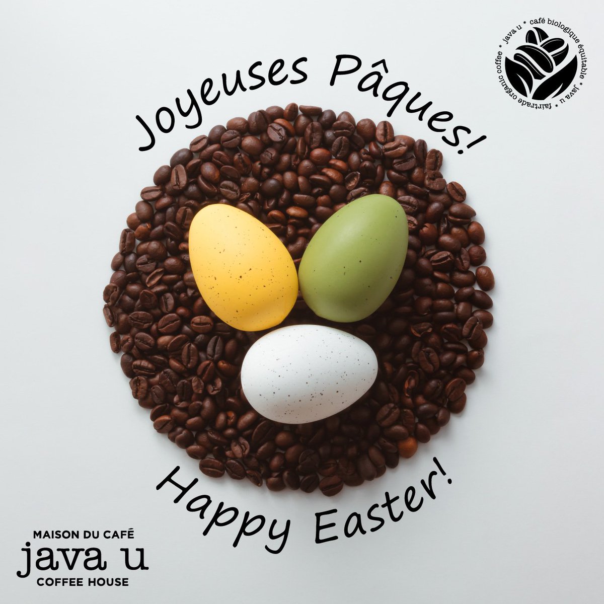 Happy Easter! Enjoy this special day 🧺🐰🐥

Joyeuses Pâques! Profitez de cette journée spéciale 🧺🐰🐥

#javau #fairtradeorganic #montreal #coffee #cafe #mtlcafe #fresh #coffeeislife #coffeelover #coffeeshop #coffeegram #easter #happyeaster