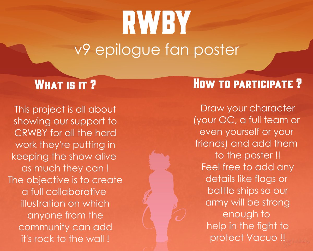 SalomeSoubielle's tweet photo. HERE WE GO GUYS !!
Read the presentation below, grab your pencils and... LET'S CREATE !!! 
FOR RWBY, FOR CRWBY, FOR THIS AMAZING SHOW !!  LET'S SHOW THEM WE'LL ALWAYS BE THERE !!
Any question about the project? Please, feel free to ask anything !
#RWBY #GREENLIGHTVOLUME10 #RWBYV9 https://t.co/Q2BwIQqYsu