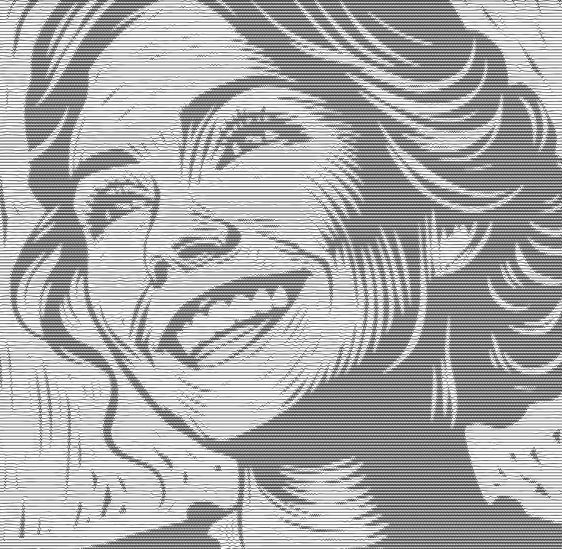 edabot's tweet image. And here's one with "linocut" added to the prompt @BantamTools #NextDraw