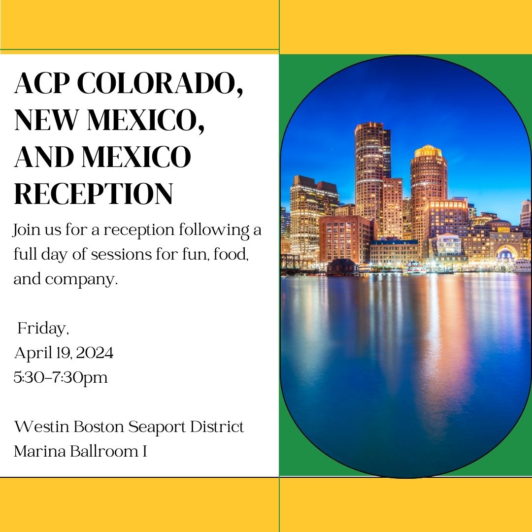 We are less than a month away from the <a href="/ACPIMPhysicians/">ACP</a> annual meeting in Boston! Please make sure to join us at our chapter reception Friday night, April 19th. We look forward to seeing you!