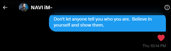 Thorin's tweet photo. Check the time-stamp.

Believe in yourself ALWAYS!  YOU define your future. @iMeCSGO

#PGLMAJOR https://t.co/FX9s81LsF5