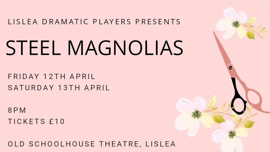 Steel Magnolias is back by popular demand with 2 charity night performances.
Tickets available using the links below..
Friday 12th April eventbrite.com/e/steel-magnol…
Saturday 13th April
eventbrite.com/e/steel-magnol…