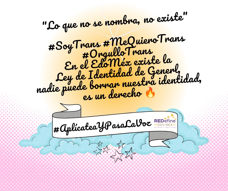 Es fundamental reconocer y celebrar la diversidad de identidades de género, es su derechos sexual y reproductivo, exigimos un alto a las violencias que la sociedad reproduce.

Hoy gritamos fuerte: #tequierotrans #vivotrans #orgullotrans

#AplícateYPasaLaVoz 
#trans