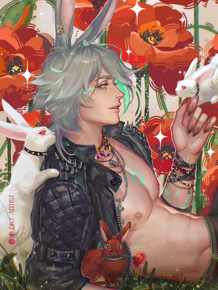 ArtistDkt's tweet photo. Happy Easter 🐇💚 #Alhaitham #GenshinImpact #bunnyboy #Genshinfanart https://t.co/ca0T0t7dfB