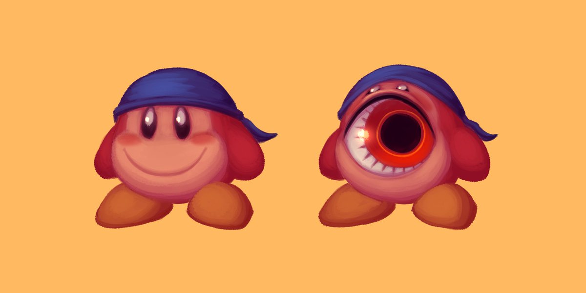 this is what bandana waddle dee would look like if he were possessed or mind controlled