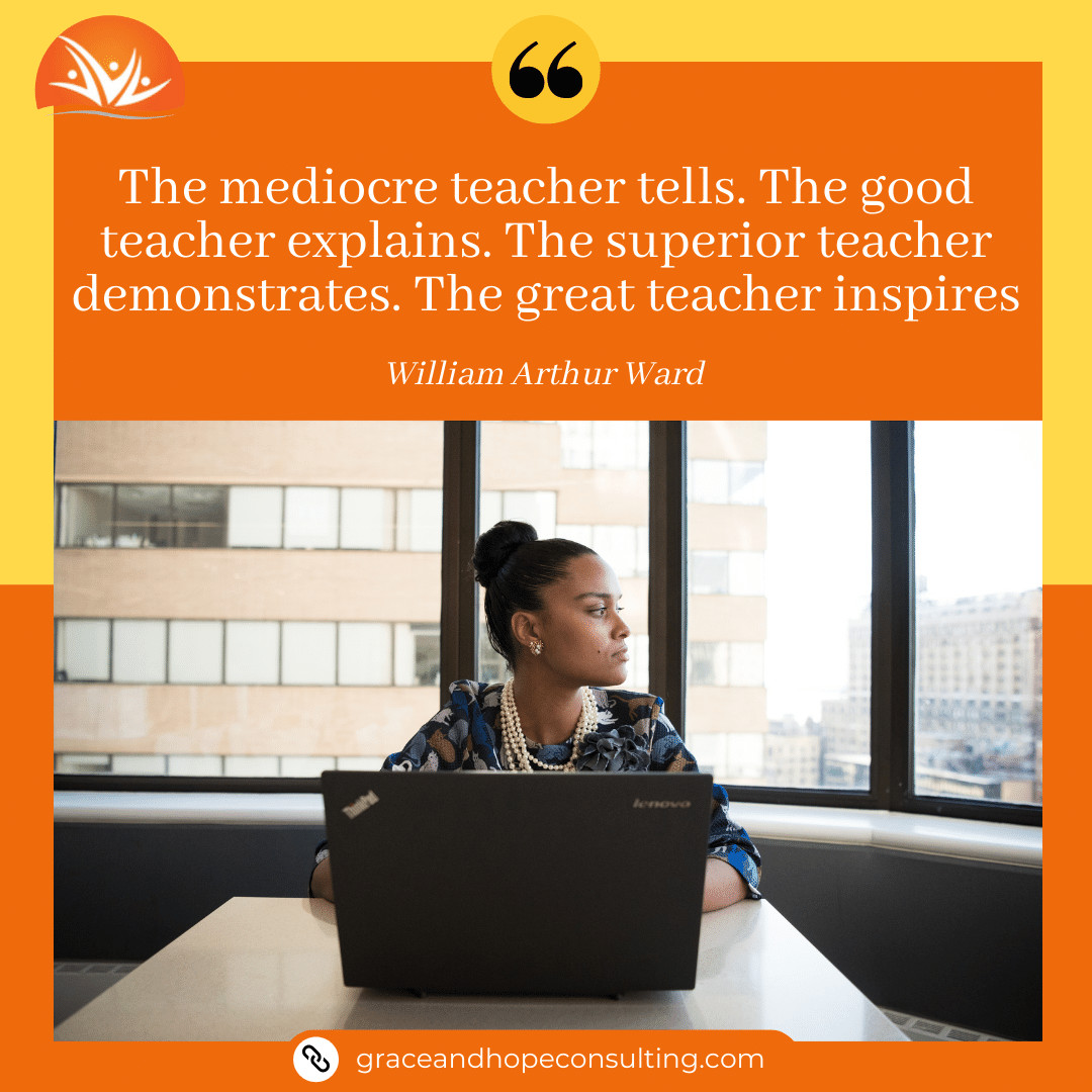 'The mediocre teacher tells. The good teacher explains. The superior teacher demonstrates. The great teacher inspires.'
~William Arthur Ward

#GHCacademy #MediocreTeachingTalks #GoodTeachingExplains #SuperiorTeachingDemonstrates #GreatTeachingInspires #EducationalExcellence