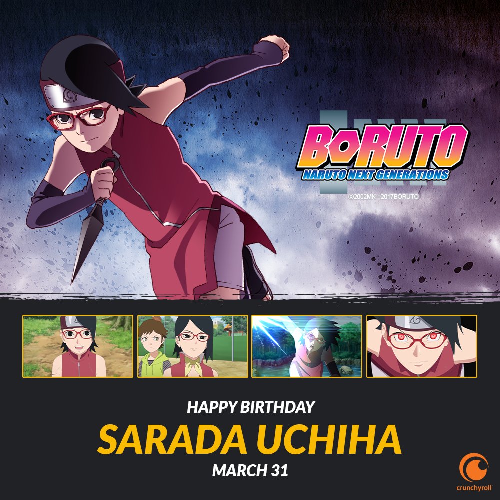 Crunchyroll's tweet photo. Happy birthday, Sarada Uchiha 🌸 🔥 https://t.co/77E8s6SaaO