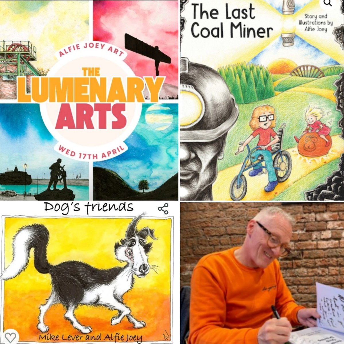 On #WorldArtDay I will be at The Lumen 11am - 6pm - my first art stall at Newcastle Helix ! Pop along on Weds, 17th April. Maybe buy an original piece of #AlfArt or just browse through my children's books & panto designs for @thecustomshouse !