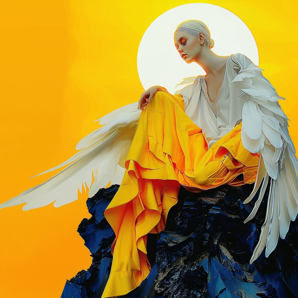Nate_Midnite's tweet photo. Sunrise with an Angel

 #midjourney #aiart #guardian #angel #lonelinesss #peace #sunrise https://t.co/oQnclguicP