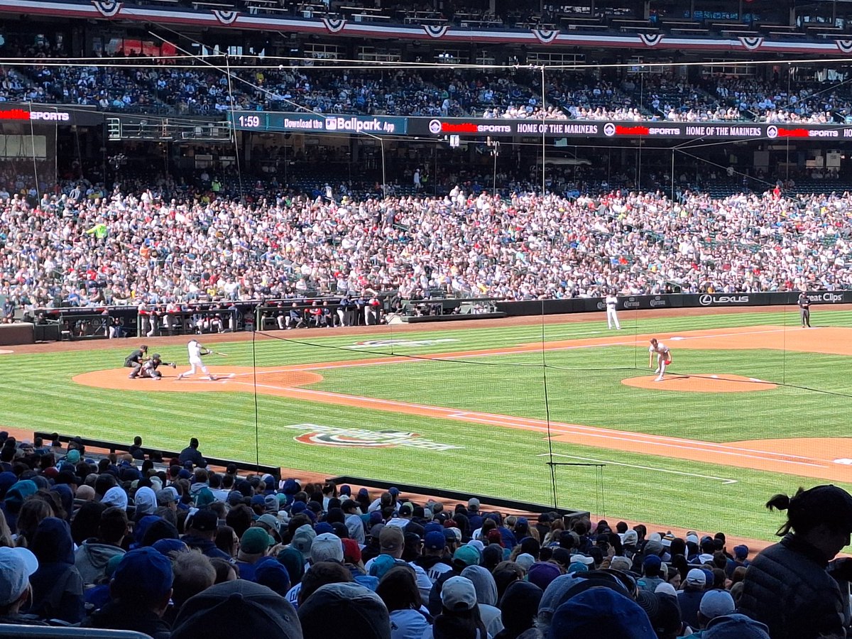 HelloMarie_Lou's tweet photo. First time at a baseball game. Loved watching Crawford play the last few games on tv but now here in Seattle live. #MarinersLetsGo #TridentsUp    #SeaUsRise https://t.co/qFIwCJ6NFy