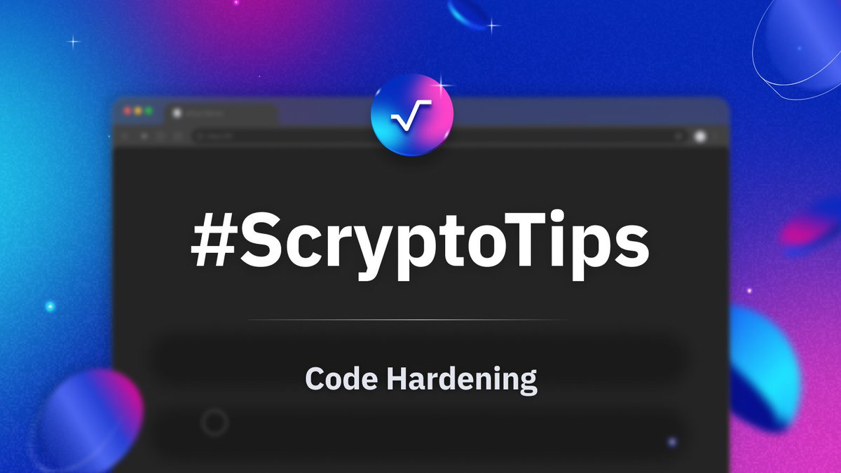 Scrypto_Lang's tweet image. 🌐#ScryptoTips 101 🌐

To fortify your application&apos;s security, it&apos;s crucial to adhere to best practices like those outlined in Radix&apos;s code hardening guidelines.

Let&apos;s delve into some key strategies 👇