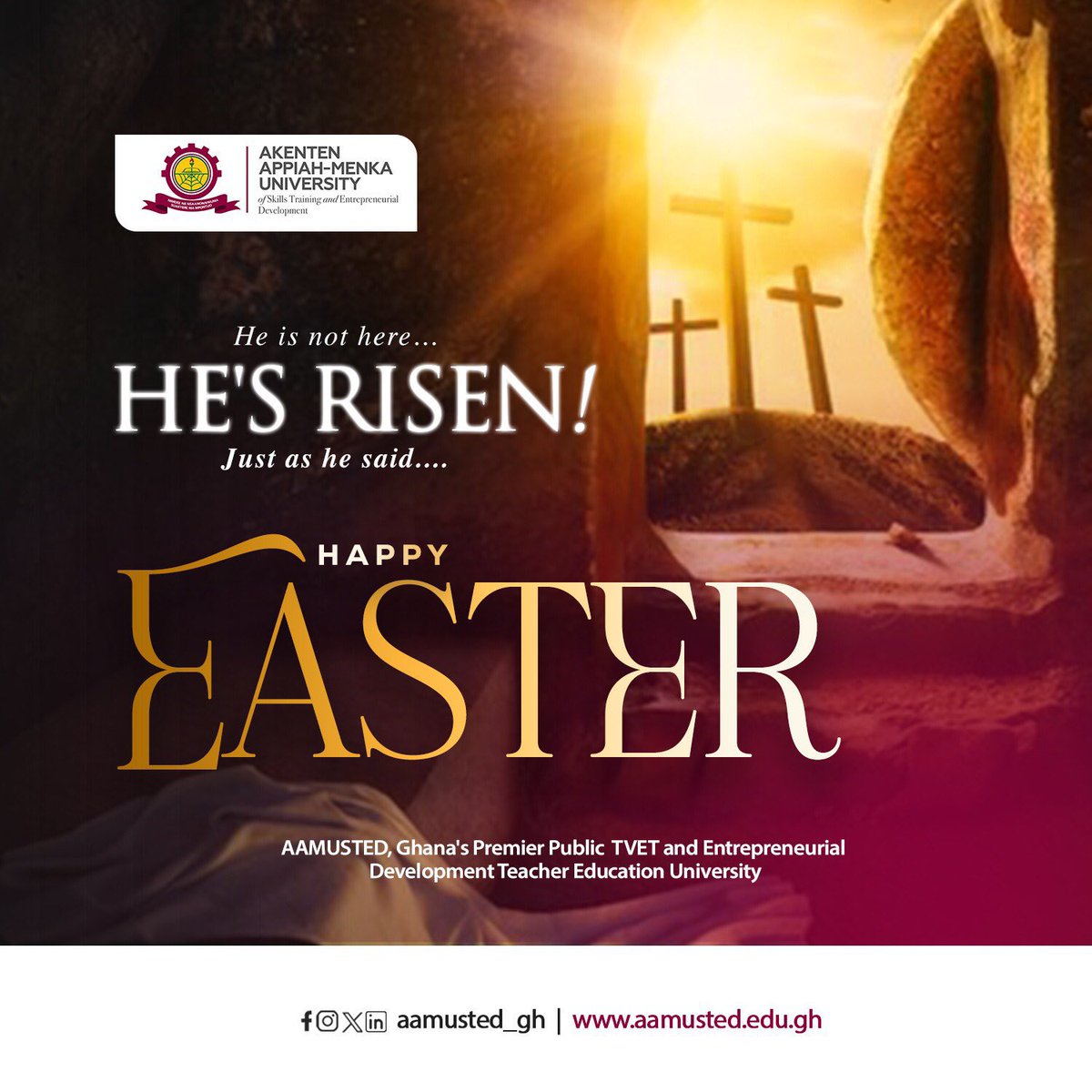 Wishing you and your loved ones a Happy Easter🙏 

@AAMUSTED_GH