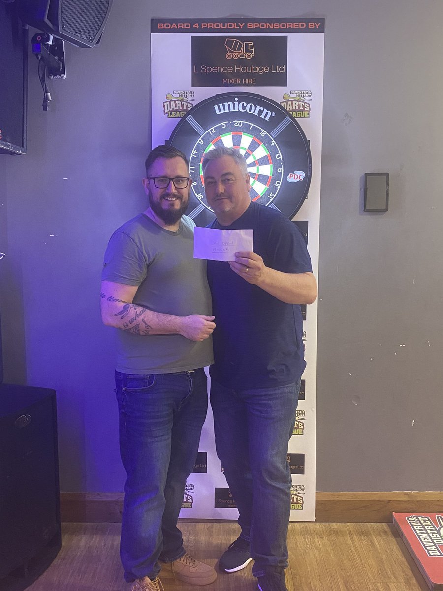 davdarts180's tweet photo. Daventry easter open.

What a great day. Literally thank you for all the turn out, support and everything from everyone 

Winners on the day were:

Main comp: Darren Williamson
Plate: Kyran Johnson

Runners up were: 

Main: Andy Tee
Plate: Callum Wallace https://t.co/9wVBw6zHGG